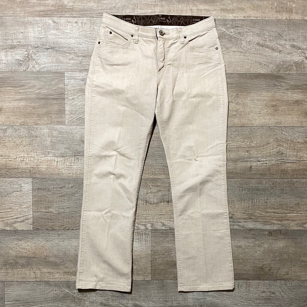 Wrangler Q-Baby No Gap Waistband Khaki Tan Riding Jeans Women’s Size 11/12 x 31